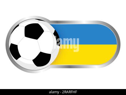 Modernes Symbol für Fußballmannschaft mit Insignie der Ukraine Stock Vektor