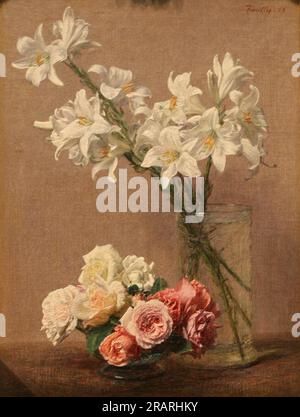 Rosen und Lilien von Henri Fantin-Latour Stockfoto