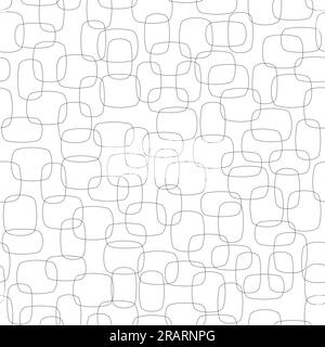 Abstrakter Hintergrund – nahtloses Modemuster. Überlappende Linienbildformen schneiden. Retro-Stoffdruck mit Vektormuster. Schwarz auf Weiß. Stock Vektor