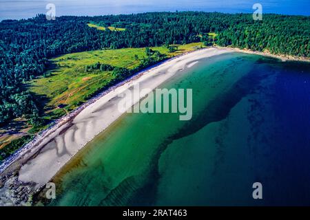 Luftlinie von Hornby Island, British Columbia, Kanada Stockfoto