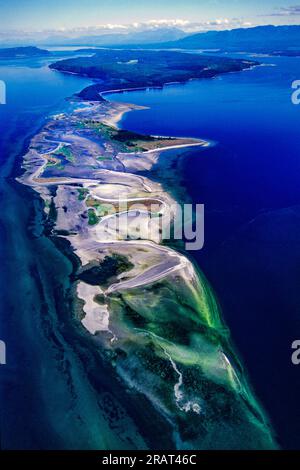 Luftlinie von Hornby Island, British Columbia, Kanada Stockfoto