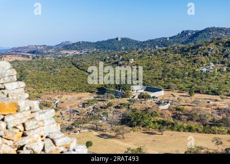 Die Great Zimbabwe Ruinen in der Nähe von Masvingo in Simbabwe, Südafrika Stockfoto