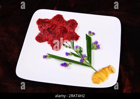 Rohe Entenmagen zur Verwendung in Heißtöpfen Stockfoto