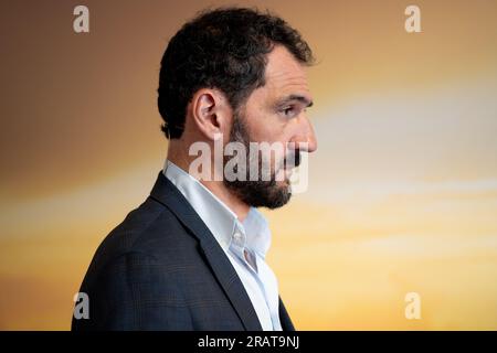 Madrid, Madrid, Spanien. 5. Juli 2023. JORGE GARBAJOSA (Präsident der FederaciÃ³n EspaÃ±ola de Baloncesto) anlässlich der offiziellen Präsentation der spanischen Basketballmannschaft 2023 Männer im Espacio Iberia in Madrid, Spanien. (Kreditbild: © Oscar Ribas Torres/ZUMA Press Wire) NUR ZUR REDAKTIONELLEN VERWENDUNG! Nicht für den kommerziellen GEBRAUCH! Stockfoto