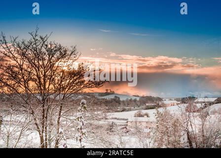 Ein herrlicher Sonnenaufgang im Otter Valley. Stockfoto