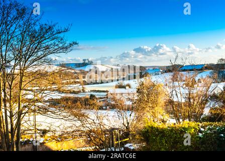 Schnee im Otter Valley. Stockfoto