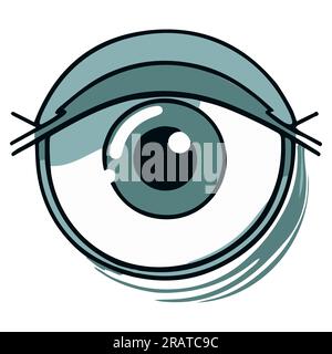 Augenzeichen im Linienstil. Linienart des menschlichen Augenzeichens. Stock Vektor