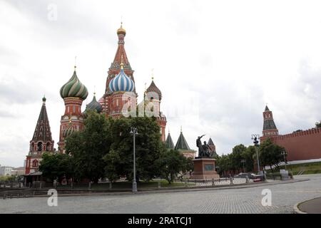 Moskau, leerer Roter Platz Stockfoto