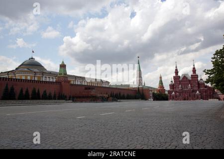 Moskau, leerer Roter Platz Stockfoto