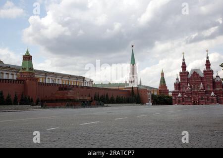 Moskau, leerer Roter Platz Stockfoto