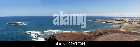 Fotografía Panorámica de la costa desde el faro de Arinaga, Gran Canaria, España Stockfoto