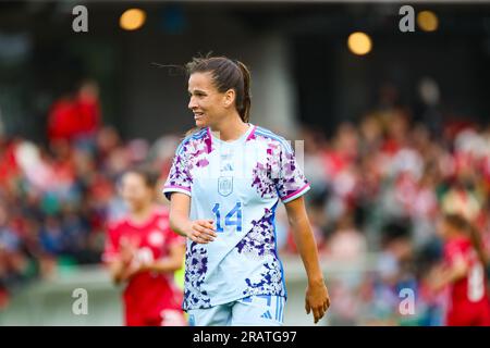 Laia Codina (14 Spanien) bei einem internationalen Freundschaftsspiel zwischen Dänemark und Spanien am 5. 2023. Juli im Glasaxe-Stadion in Kopenhagen, Dänemark Mia Eriksson (Mia Eriksson/SPP) Kredit: SPP Sport Press Photo. Alamy Live News Stockfoto