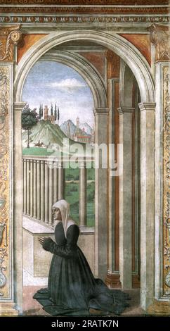 Porträt der Spenderin Francesca Pitti Tornabuoni 1490 von Domenico Ghirlandaio Stockfoto