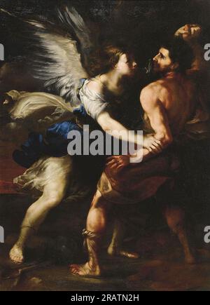 Jacob Wrestling with the Angel von Luca Giordano Stockfoto