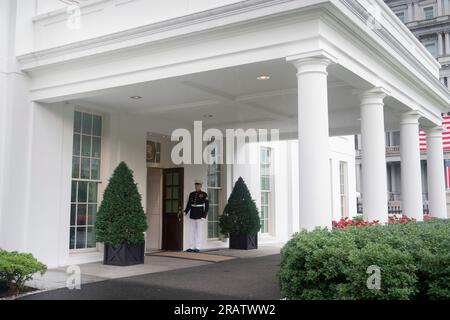 Washington, Vereinigte Staaten Von Amerika. 05. Juli 2023. Der Westflügel des Weißen Hauses in Washington, DC, wurde am Mittwoch, den 5. Juli 2023 fotografiert. Kredit: Chris Kleponis/Pool/Sipa USA Kredit: SIPA USA/Alamy Live News Stockfoto