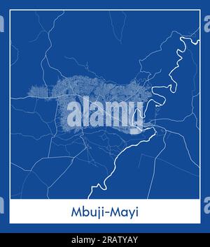 Mbuji-Mayi Demokratische Republik Kongo Afrika Stadt Karte blau gedruckt Vektordarstellung Stock Vektor