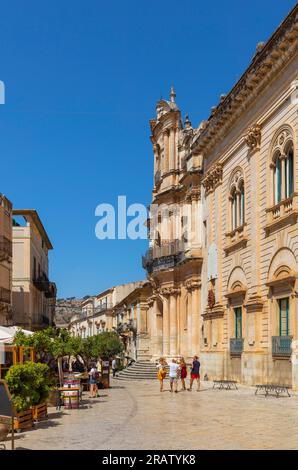 Rathausplatz, Scicli, Ragusa, Sizilien, Italien Stockfoto