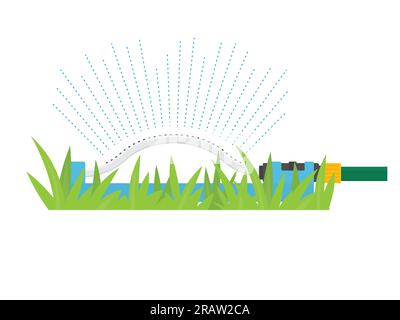 Schaukelsprinkler für die Rasenbewässerung – Vektordarstellung Stock Vektor