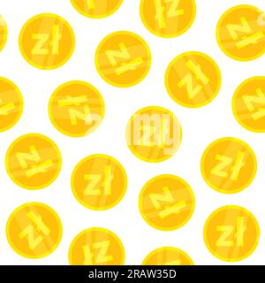 Nahtloses Muster polnischer Zloty-Währungsmünzen--Vektordarstellung Stock Vektor