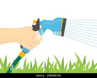 Handgehaltene Rasensprinkler – Vektordarstellung Stock Vektor
