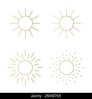 Eine goldene Sonnenberstungsvektordarstellung Stock Vektor