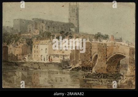 Lancaster Church and Bridge 1797 von Thomas Girtin Stockfoto