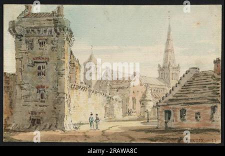 Glasgow High Street mit Blick auf die Kathedrale 1797 von Thomas Girtin Stockfoto