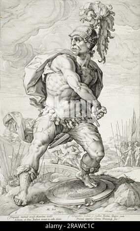 Titus Manlius Torquatos 1586 von Hendrick Goltzius Stockfoto