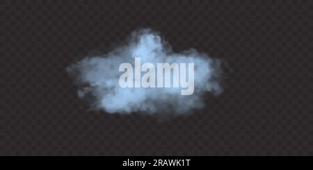 Flauschige blaue Wolke isoliert auf transparentem Hintergrund. Stock Vektor