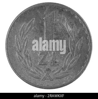 Münzpolitur Draufsicht Nahaufnahme Stockfoto