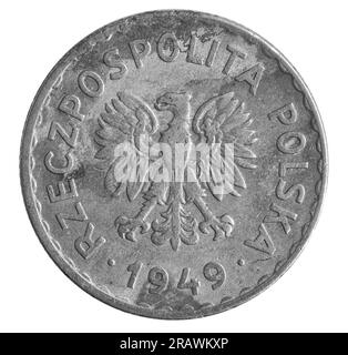 Münzpolitur Draufsicht Nahaufnahme Stockfoto