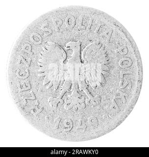 Münzpolitur Draufsicht Nahaufnahme Stockfoto