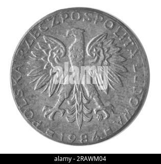 Münzpolitur Draufsicht Nahaufnahme Stockfoto