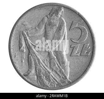 Münzpolitur Draufsicht Nahaufnahme Stockfoto