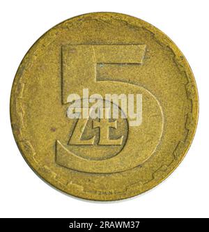 Münzpolitur Draufsicht Nahaufnahme Stockfoto