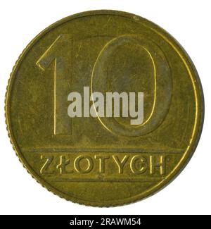 Münzpolitur Draufsicht Nahaufnahme Stockfoto