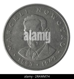 Münzpolitur Draufsicht Nahaufnahme Stockfoto