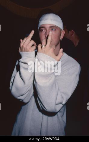 Eminem nimmt am 31. Dezember 1999 an der Silvesterparty 2000 im Studio 54 in New York City Teil. Foto: Henry McGee/MediaPunch Stockfoto