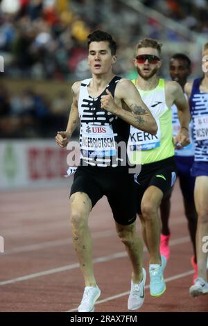 Jakob Ingebrigtsen (NOR) gewinnt in 3:28,72 bei Athletiissima am Freitag, 30. Juni 2023 in Lausanne die 1.500 m. Schweiz. (Jiro Mochizuki/Bild des Sports) Stockfoto