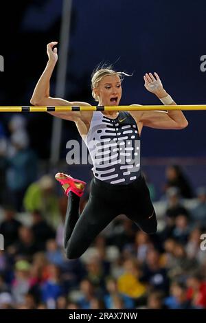 Katie Moon (USA) gewinnt den Stabhochsprung der Frauen mit 15-9 3/4 (4,82) während der Athletiissima am Freitag, 30. Juni 2023 in Lausanne. Schweiz. (Jiro Mochizuki/Bild des Sports) Stockfoto