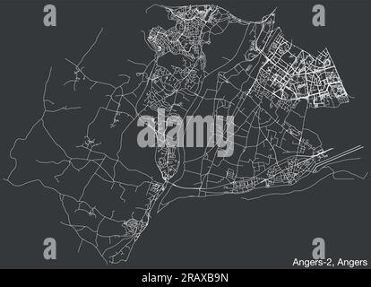 Straßenkarte des KANTONS ANGERS-2, ANGERS Stock Vektor