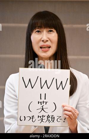 Tokio, Japan. Kredit: MATSUO. 6. Juli 2023. Yuka Harada Basketball : die japanische Basketballliga der Frauen nimmt an einer Pressekonferenz in Tokio Teil. Kredit: MATSUO .K/AFLO SPORT/Alamy Live News Stockfoto