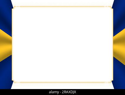 Horizontaler Rahmen und Rahmen mit Farben der Barbados-Flagge, Vorlagenelemente für Ihr Zeugnis und Ihren Abschluss. Vektor. Stock Vektor