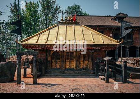 Eine Landschaft rund um Changu Narayan, einen historischen Hindu-Tempel, befindet sich auf einem hohen Hügel in der Changunarayan-Gemeinde Bhaktapur, Kathmandu Val Stockfoto