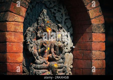 Eine Landschaft rund um Changu Narayan, einen historischen Hindu-Tempel, befindet sich auf einem hohen Hügel in der Changunarayan-Gemeinde Bhaktapur, Kathmandu Val Stockfoto