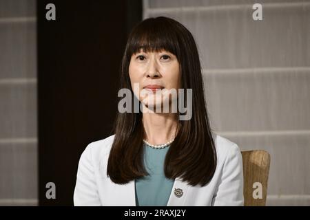 Tokio, Japan. Kredit: MATSUO. 6. Juli 2023. Yuka Harada Basketball : die japanische Basketballliga der Frauen nimmt an einer Pressekonferenz in Tokio Teil. Kredit: MATSUO .K/AFLO SPORT/Alamy Live News Stockfoto