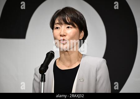 Tokio, Japan. Kredit: MATSUO. 6. Juli 2023. Makiko Suzuki Basketball : die japanische Basketballliga der Frauen nimmt an einer Pressekonferenz in Tokio Teil. Kredit: MATSUO .K/AFLO SPORT/Alamy Live News Stockfoto