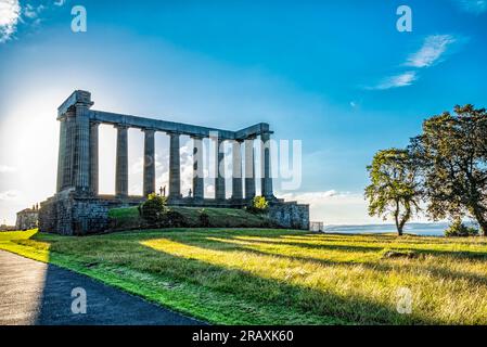 Sonnenuntergang auf Calton Hill in Edinburgh Stockfoto