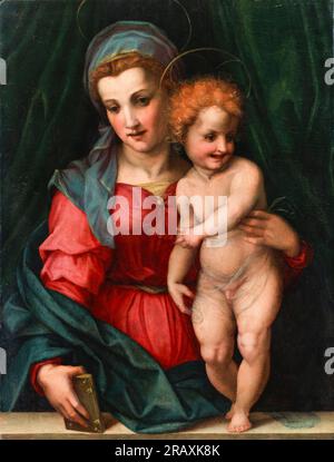 Andrea del Sarto, Madonna und Kind, gemalt in Öl auf Holz, ca. 1516 Stockfoto