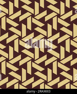 Nahtloser brauner und goldener Vektorhintergrund mit zufälligen Linien. Abstrakte Verzierung. Seamles abstraktes Muster Stock Vektor